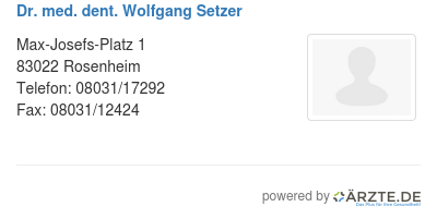 Dr med dent wolfgang setzer