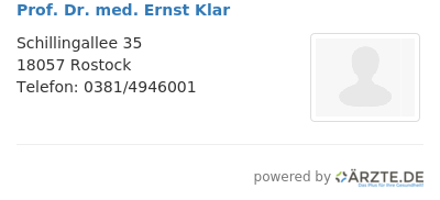 Prof dr med ernst klar