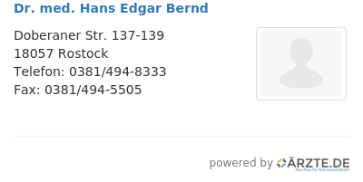 Dr med hans edgar bernd