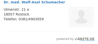 Dr med wolf axel schumacher