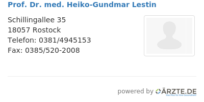 Prof dr med heiko gundmar lestin
