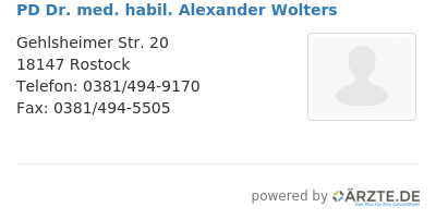 Pd dr med habil alexander wolters