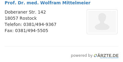 Prof dr med wolfram mittelmeier