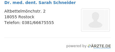 Dr med dent sarah schneider