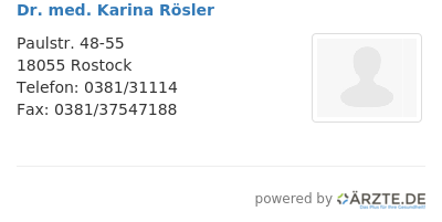 Dr med karina roesler