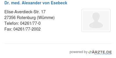 Dr med alexander von esebeck