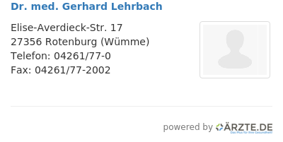 Dr med gerhard lehrbach