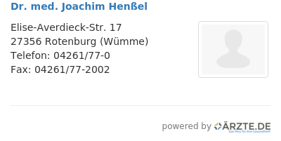 Dr med joachim henssel
