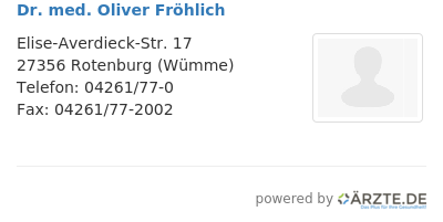 Dr med oliver froehlich