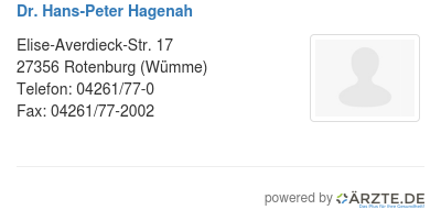Dr hans peter hagenah