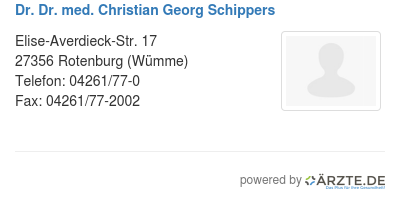 Dr dr med christian georg schippers