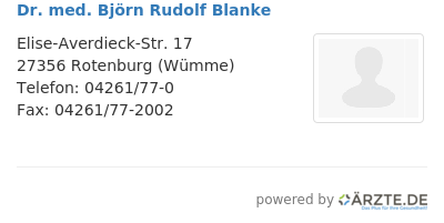 Dr med bjoern rudolf blanke