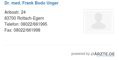 Dr med frank bodo unger
