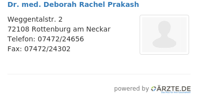 Dr med deborah rachel prakash