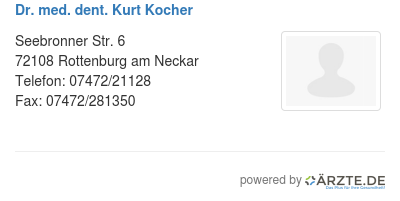 Dr med dent kurt kocher