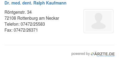Dr med dent ralph kaufmann