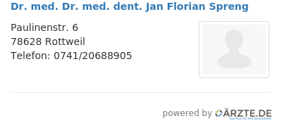 Dr med dr med dent jan florian spreng