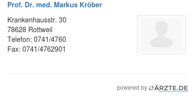 Prof dr med markus kroeber