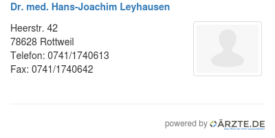 Dr med hans joachim leyhausen