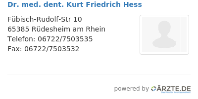 Dr med dent kurt friedrich hess