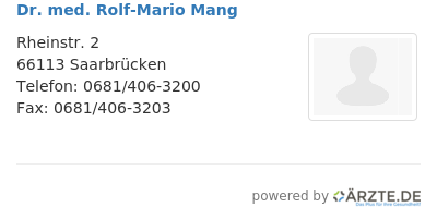 Dr med rolf mario mang