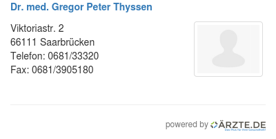 Dr med gregor peter thyssen
