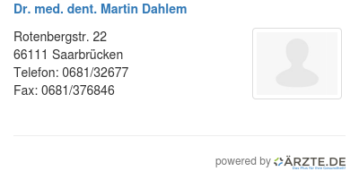 Dr med dent martin dahlem