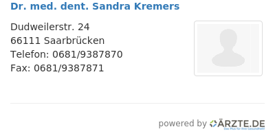 Dr med dent sandra kremers