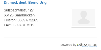 Dr med dent bernd urig