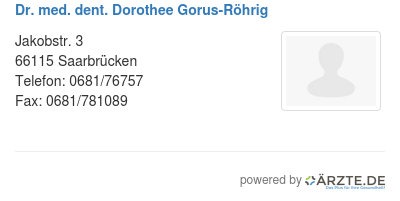 Dr med dent dorothee gorus roehrig