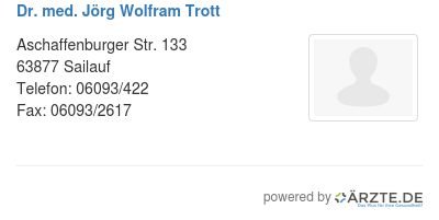 Dr med joerg wolfram trott