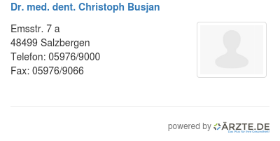 Dr med dent christoph busjan
