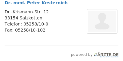 Dr med peter kesternich