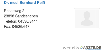 Dr med bernhard reiss