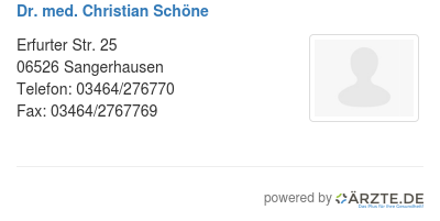 Dr med christian schoene