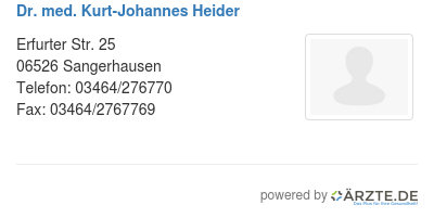 Dr med kurt johannes heider