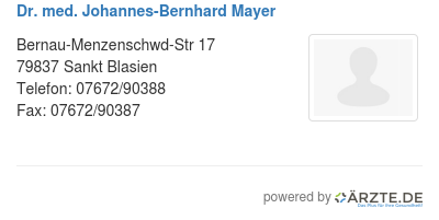 Dr med johannes bernhard mayer