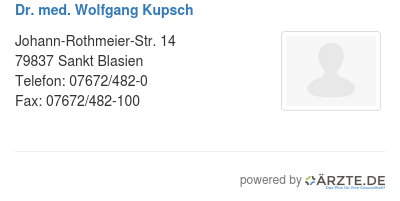 Dr med wolfgang kupsch
