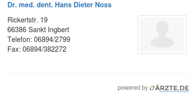Dr med dent hans dieter noss