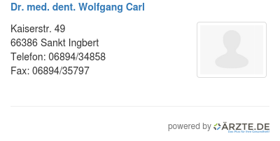 Dr med dent wolfgang carl