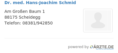 Dr med hans joachim schmid