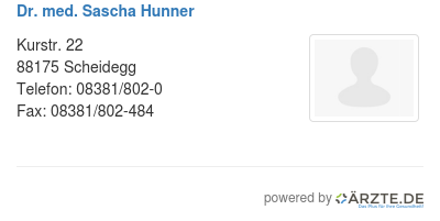 Dr med sascha hunner