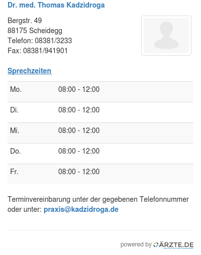 Dr med thomas kadzidroga
