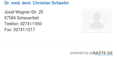 Dr med dent christian schaefer 551543