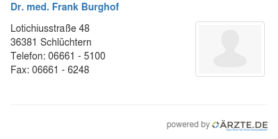 Dr med frank burghof