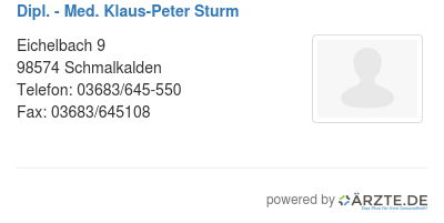 Dipl med klaus peter sturm
