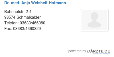 Dr med anja weisheit hofmann