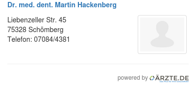 Dr med dent martin hackenberg