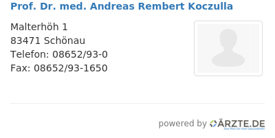 Prof dr med andreas rembert koczulla