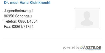 Dr med hans kleinknecht